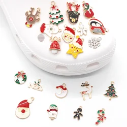 Breloques de chaussures en métal, 1 pièce, thème de noël, boucle pour sandales de jardin, accessoires de décoration de chaussures, jouet pour enfants, cadeaux de fête de noël 