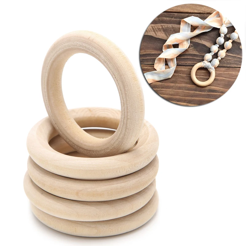 

Wooden Beads Connectors Circles Rings Beads Unfinished Natural Wood Lead-Free Beads 15mm-65mm 5pcs