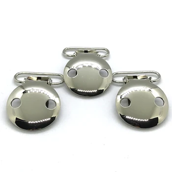 

25pcs 1'' 25mm Silver Color 2 Holes Pacifier Clips EN-12586