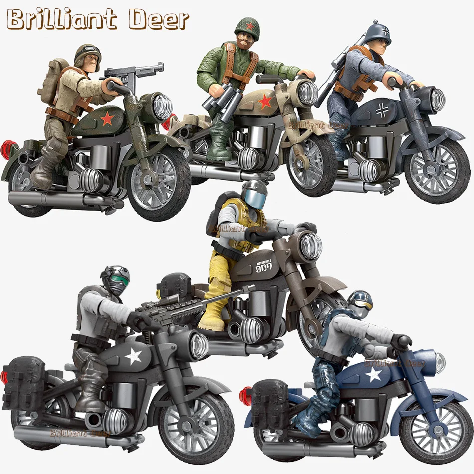 Army Military Minifigs Weapons Motorcycles Deutschland Bricks Soldiers For Lego 