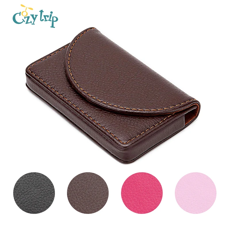 

PU Leather Business Card Cases with Magnetic Shut Slim Pocket Name Card Case for Men or Women