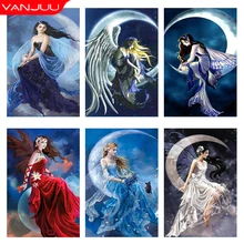 5D DIY Diamond Painting Fallen angel Diamond Mosaic Full Diamond Moon view Embroidery DIY kits Home Decoration