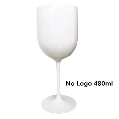 White No Logo 480ML Moet бокалы для шампанского, пластиковые бокалы, бокалы для вина, стаканы для напитков, белые, акриловые бокалы для шампанского, вечерние, принадлежности - Цвет: White No Logo 480ML