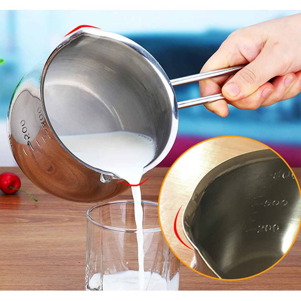 Small Stainless Steel Milk Cooking Sauce Pan Pot Induction Cooker Safe