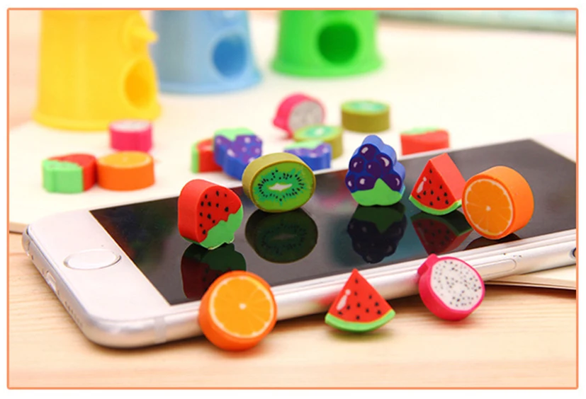 Gashapon машины форма ластик милые фрукты школьные ластики канцелярский школьный офисный поставки клубника арбуз банан оранжевый