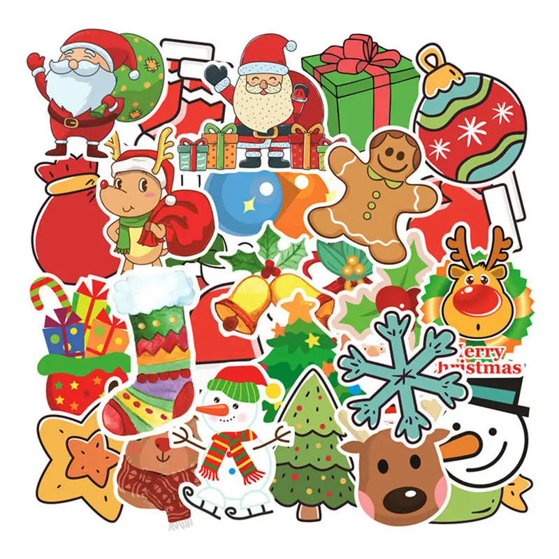 101 шт./компл. Merry Christmas наклейки уличные каракули стикер набор на Рождество День Водонепроницаемая наклейка из ПВХ