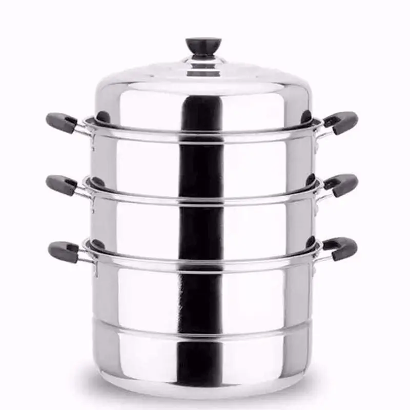 

Stainless Steel Steamer Single Layer Second Layer Three Layer Thick Steamer Steaming Rack Stew Pot Double Layer Gas Cooker Steam