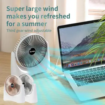 

Mini Portable Fan Usb Rechargeable Air Cooler 4-inch 3 Modes Speed Desktop Fan Student Fan Air Circulator