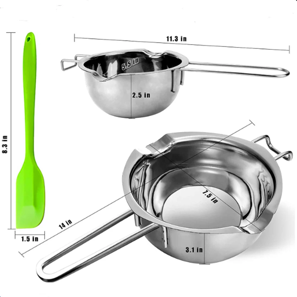 Stainless Steel Chocolate Melt Pot Cheese Butter Baking Tool Wax DIY Scented Candle Soap Melting Bowl Container Heating Nonstick