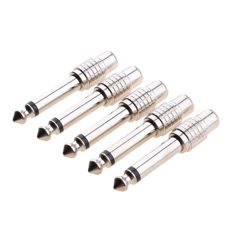 

NEW 5pcs Mono Plug 6.5mm Male To RCA Female Audio Jack Stereo Connector Adapter