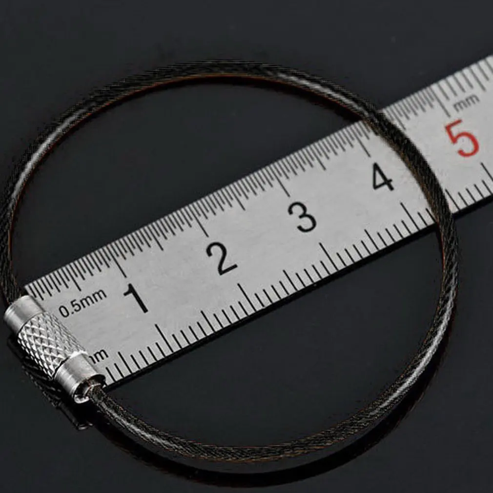 10Pcs EDC Steel Key Ring Elastic Buckle High Bearing Round Loop Hoop Easy lock and Unscrew | Спорт и развлечения