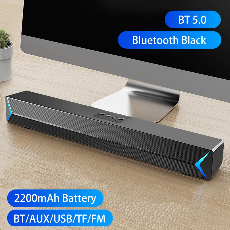 D6 2022 TV Sound Bar AUX USB Wired and Wireless Bluetooth Home Theater FM Radio Surround SoundBar for PC TV Speaker for Computer 