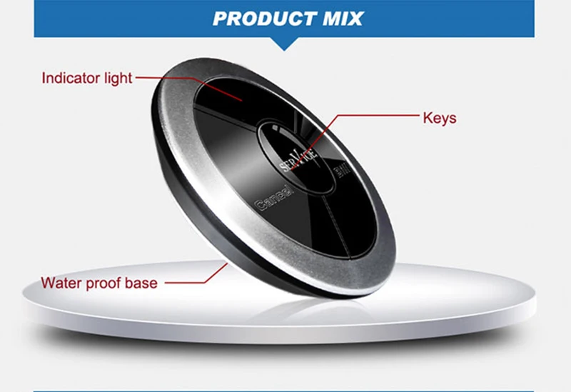 Высокое качество, беспроводная система кнопок вызова с часами, приемником, системой заказа ресторана, кафе, десерт, авто 4S, магазин, больница
