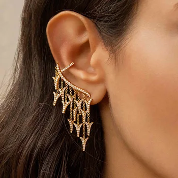 

1pc Solid 925 Sterling Silver EDragon Tails Ear Bone Clip Earrings Link Stud Earrings for Women Dubai Brand Jewelry