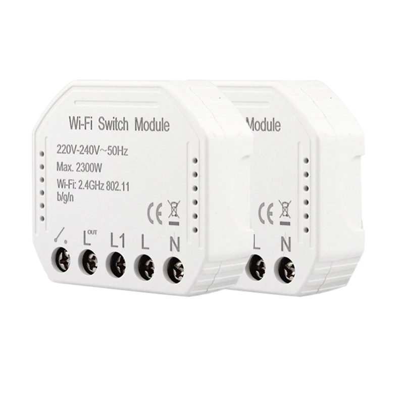 

2Pcs Wifi Smart Light Switch Diy Breaker Module Smart Life/Tuya App Remote Control,Works With Alexa Echo Google-Home