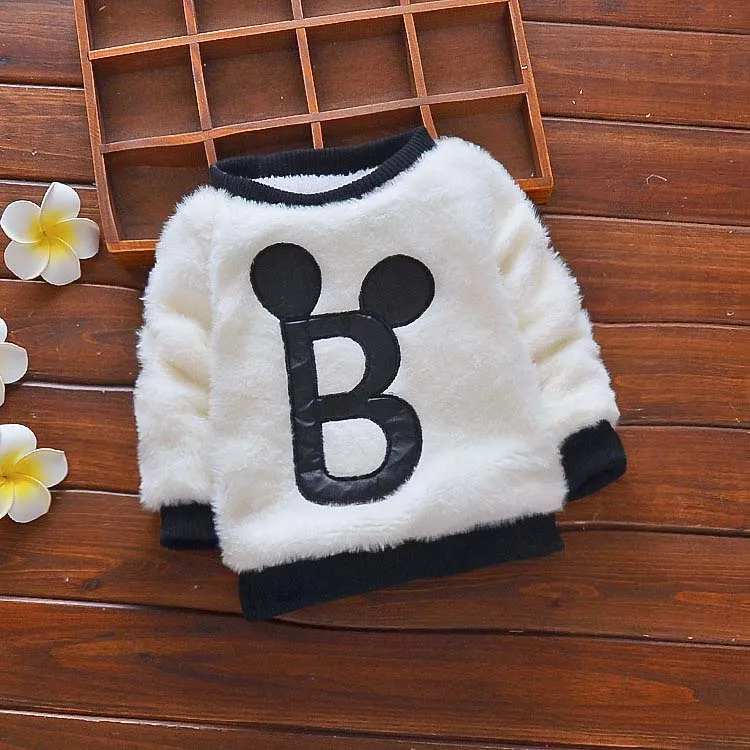 BibiCola флисовый свитер для маленьких девочек; зимняя одежда для девочек; флисовый топ с рисунком; мягкие хлопковые детские свитера; Весенняя детская одежда - Цвет: white3