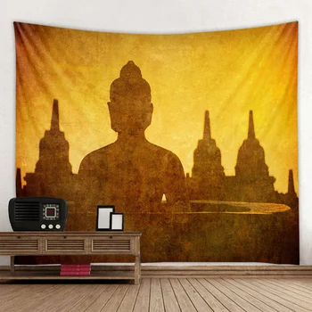 

Beautiful Buddha print big tapestry cheap hippie wall hanging bohemian tapestry mandala wall art decoration