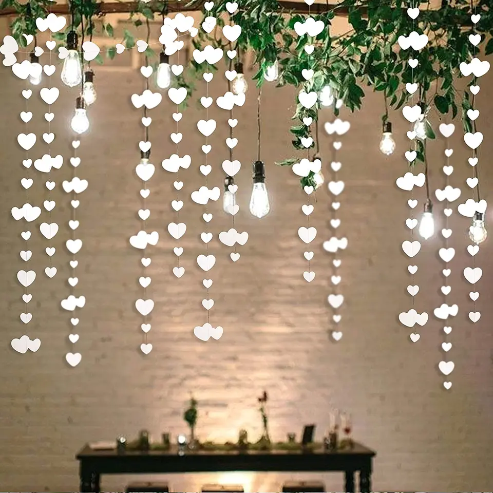 Decorazioni per feste glitter oro cuore a forma di amore ghirlande decorazione da parete banner da appendere per matrimonio compleanno addio al nubilato fidanzamento forniture per feste (colore