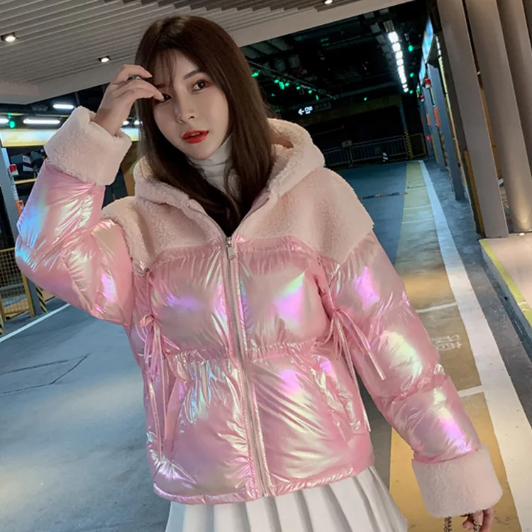

Cotton Coat Women's 2019 New Style Korean-style Autumn And Winter Students down Coat Cotton-padded Jacket Bright Surface Thick W