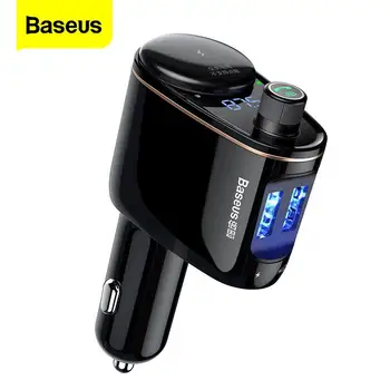 

Baseus FM Modulator Bluetooth Car Kit AUX Handsfree Wireless Auto Audio FM Transmitter 3.4A Fast Dual USB Car Charger For iPhone