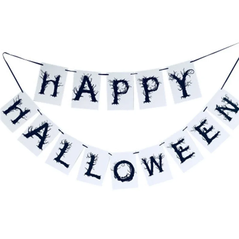 

Halloween decoration letter pull flag banner Ghost festival party pull flower Bar mall window display background banner bunting