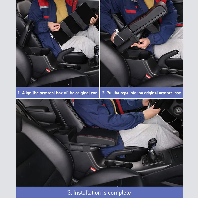 Cuscino Per Bracciolo Auto Universale In Pelle PU Con Memory Foam, Tasca Portaoggetti E 2 Portabicchieri, Poggiagomito Ergonomico
