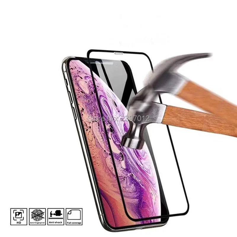 200 шт./лот полное покрытие закаленное Стекло Экран протектор для iphone 11 11 11 pro max 5,8/6,1/6,5 дюймов черный цвет Стекло