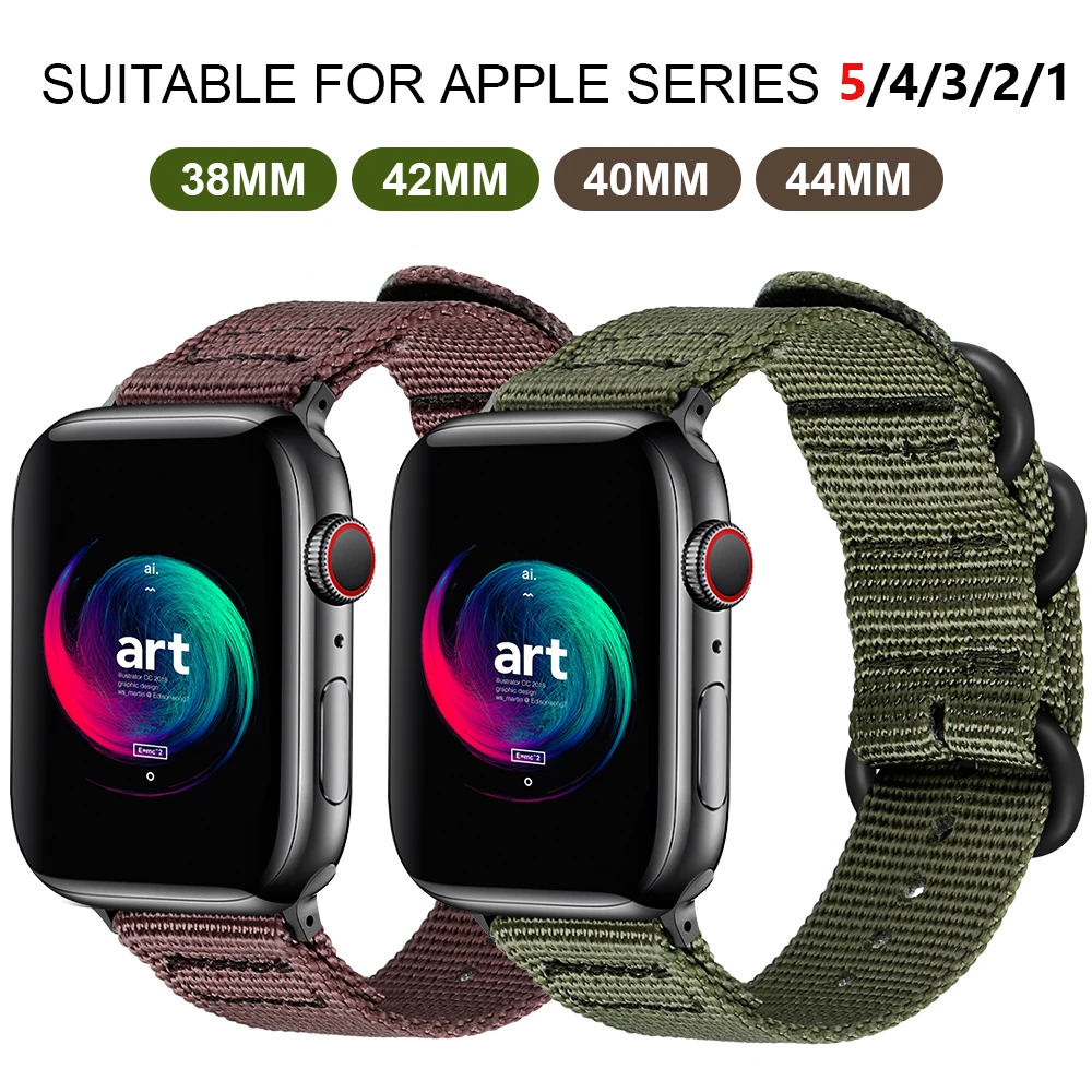 

Nylon Apple Watch Nylon Watchband for Series 5 42mm 38mm Fabric-like Strap iWatch 4/3/2/1 Suitable for 40mm 44mm Accessories