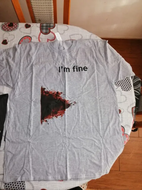 Новинка 2019 летняя повседневная футболка I'm Fine Graphic с изображением