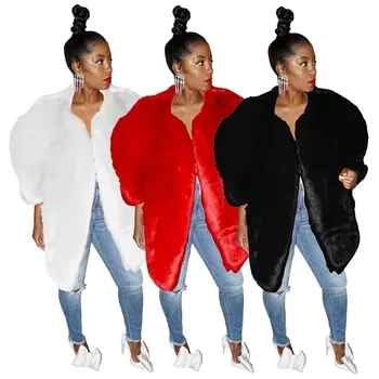 

Sexy Designer Womens Winter Designer Faux Fur LOng Sleeve Short Designer Solid Color Warm Style Female Clothing Casual Apparel