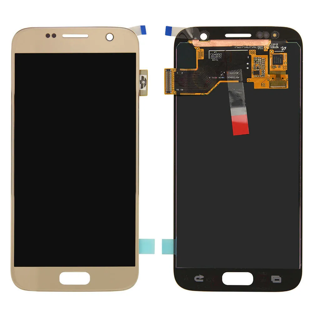 Высокое качество 5," lcd без рамки для SAMSUNG Galaxy S7 G930 G930F дисплей кодирующий преобразователь сенсорного экрана в сборе с логотипом