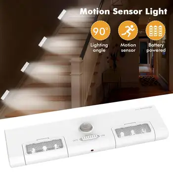 

AUGIENB LED Under Cabinet Light Wireless PIR Motion Sensor Lamp 6 LED Lighting for Wardrobe Cupboard Closet Kitchen Night Lights