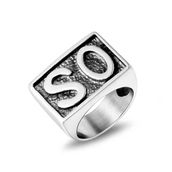 

The Sons Of Anarchy Rings Stainless Steel Polishing Retro Style Letter SO OS Ring Cool Biker Cocktail Finger Ring Dropshippin