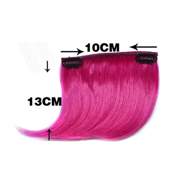 1PC 12 Colors Pretty Girls Clip On Clip In Front Bang Fringe Hair Extension Piece Thin Mini wig horns lengthen bangs