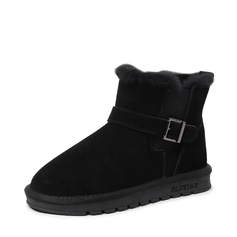 Winter 2021 women's shoes ladies snow boots warm suede ankle boots plush ladies shoes