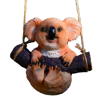 

Realistic Animal Hanging from Branch Rope Hanger Statue Realistic Mini Animals with Hanging Ropes Pet Products LBShipping
