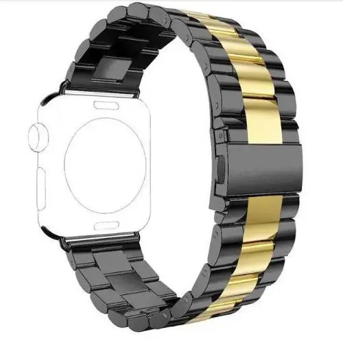 Black gold Ремешок для Apple Watch 44 мм 40 мм 42 мм 38 мм металлический браслет из нержавеющей стали iwatch Series 4 5 3 2 1 ремешок для часов - Цвет ремешка: Black gold