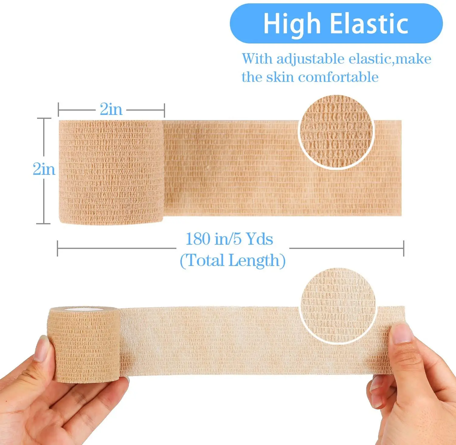 24 Pieces Self Adhesive Bandage Wrap Breathable Vet Wrap Cohesive Bandage First Aid for Pets Athletic Elastic Self Adherent