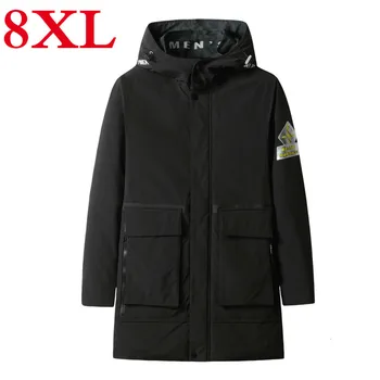 

Plus size 8XL 7XL 6XL 5XL Winter Jacket Men Hat Detachable Warm Coat Causal Parkas Cotton Padded Winter Jacket Men Clothing