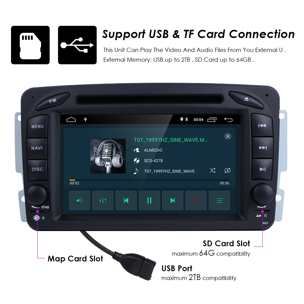 Cheap Quad Core Android 9.0 Car DVD GPS Player For Mercedes Benz W203 W209 W203 C209 W693 W463 Viano Vito Mirror-link Radio WIFI BT 20