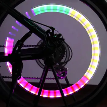 

2pcs Sports Bike Wheel Light Spoke Nozzle Flashing Self-contained Colorful Gradient Mode Lamp for Bicycle Accessories
