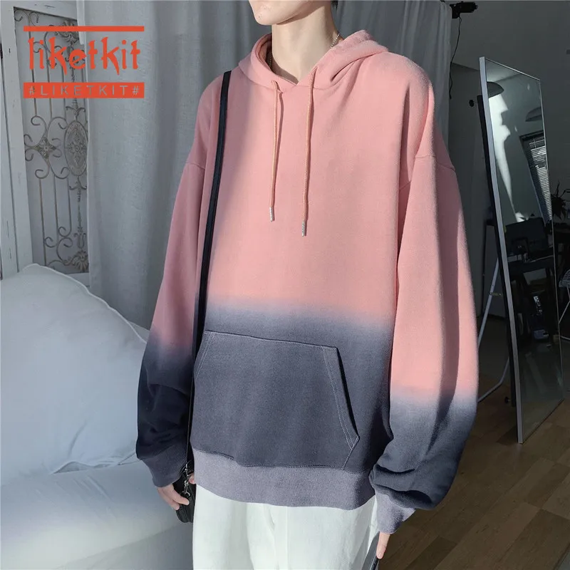 Liketkit мужские Новые повседневные толстовки 2019 одноцветные Большие размеры