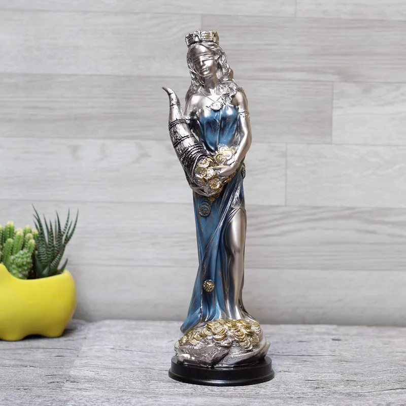 34CM Greek Fortune Goddess Art Sculptures Decorates Lucky Wealth Fortune Figurines Home Decor Accessories Resin Craft Gift R5172 34CM Greek Fortune Goddess Art Sculptures Decorates Lucky Wealth Fortune Figurines Home Decor Accessories Resin Craft Gift R5172