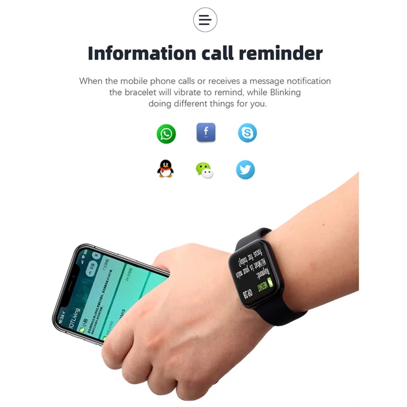 P90 Smartwatch Passometer Sleep Monitor Heart Rate Fitness Tracker Men Women Full Touch Screen Waterproof Sport Smart Watch Band