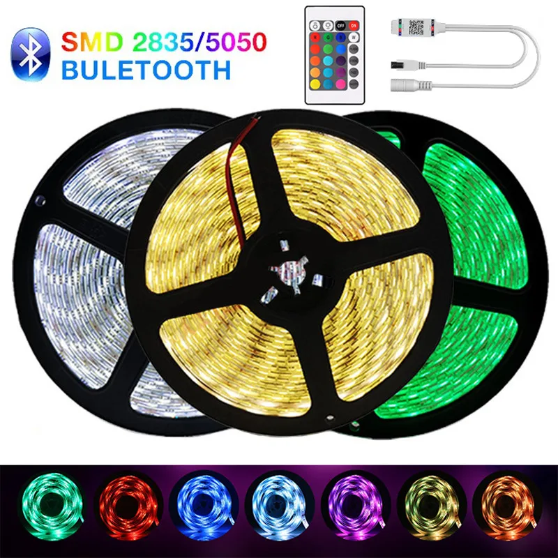 

Bluetooth LED Strip RGB Led Light Tape SMD 2835 DC12V Waterproof Light Diode Ribbon Flexible with Bluetooth Remote Music Lights