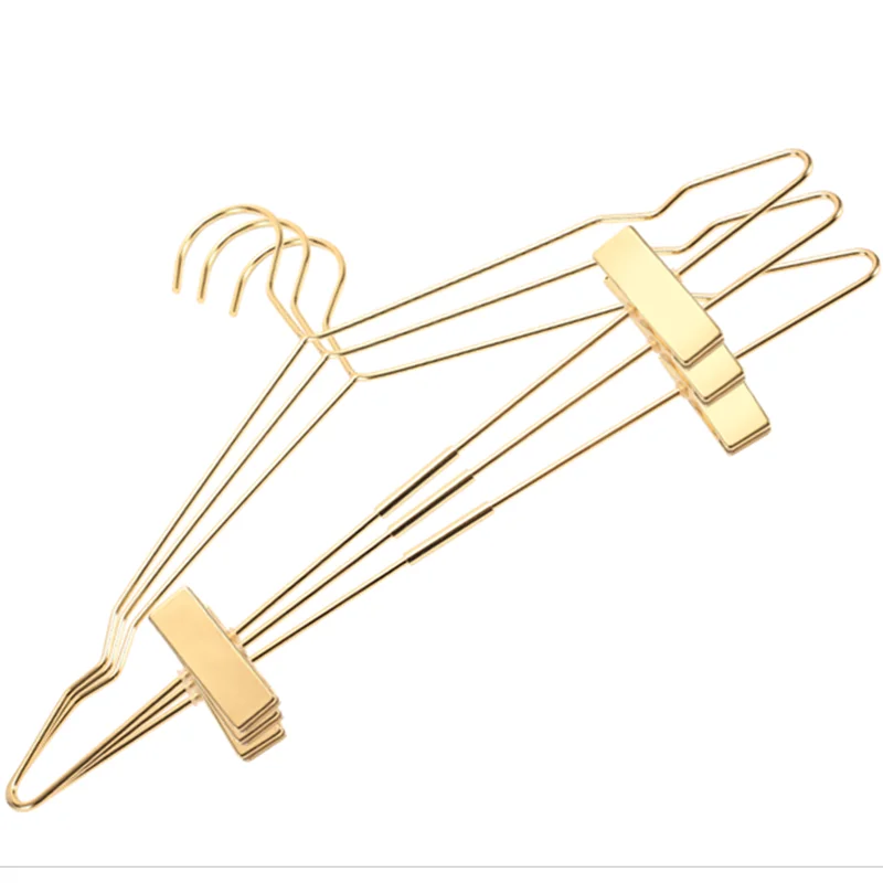 

Nordic Trousers Hanger Trouser Clip Household Seamless Clothing Store Golden Hanger Retractable Multifunctional Hanger Skirt
