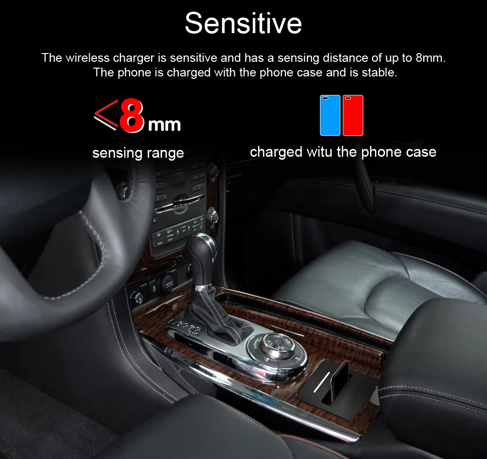 Quick Wireless Charger For Nissan Patrol 2017 2018 QI Fast Mobile Phone 10W Hidden Car Dashboard Holder Charging Pad
