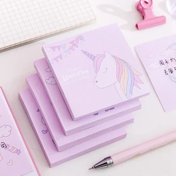 

Cartoon Unicorn Memo Pad Self-Adhesive N Times Sticky Notes Stationery Sticker School Supplies Bookmark Label Escolar