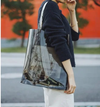 

Customized transparent laser EVA portable packaging bag high-end gifts daily chemical supplies shopping PVC clothing store net