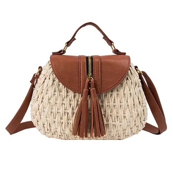 

Maison Fabre Bag Messenger Bag Women Trendy Tassels Weave Woven Crossbody Bags Fashion Beach Messenger Bag Shoulder Bag